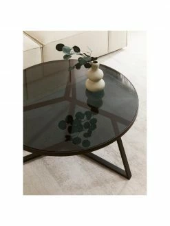 Westwing Collection Table basse ronde en verre Fortunata, Ø 100 x haut. 40 cm -furniture Soldes Table basse ronde en verre Fortunata 2
