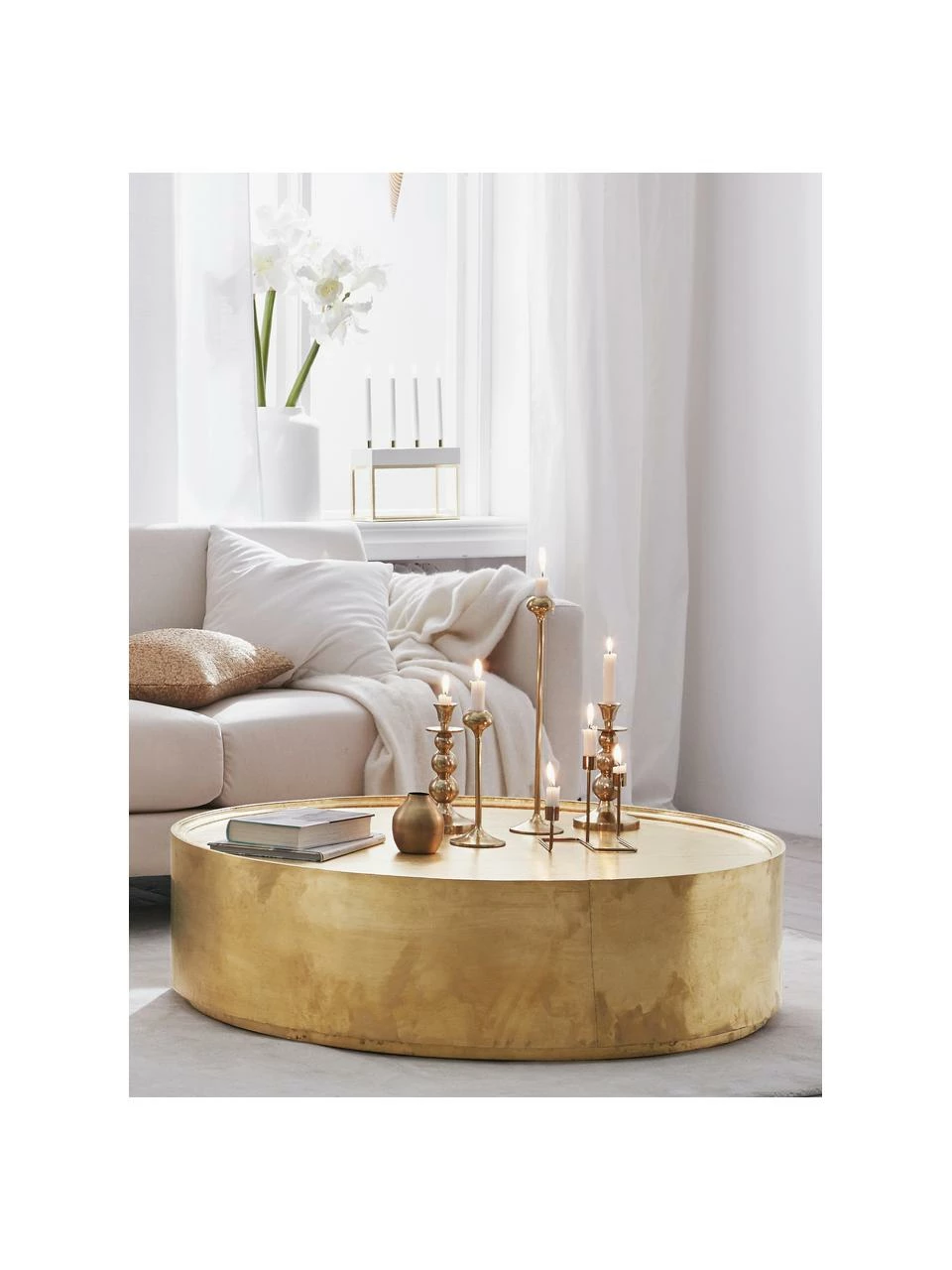 Table basse ronde laiton Malibu, Ø 110 x haut. 30 cm 2 Table basse ronde laiton Malibu, Ø 110 x haut. 30 cm – Image 2