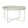 Table basse ronde métal blanc cassé George, Ø 57 x haut. 31 cm