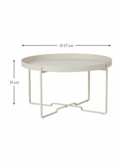 Table basse ronde métal blanc cassé George, Ø 57 x haut. 31 cm -furniture Soldes Table basse ronde metal blanc casse George 2