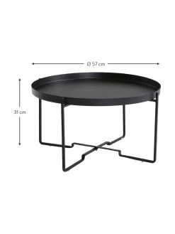 Table basse ronde métal noir George, Ø 57 x haut. 31 cm -furniture Soldes Table basse ronde metal noir George 2