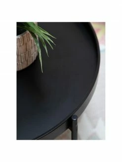 Table basse ronde noire Melbury, Ø 65 x haut. 50 cm -furniture Soldes Table basse ronde noire Melbury 3