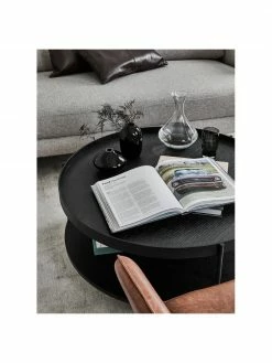 Westwing Collection Table basse ronde noire Renee, Ø 90 x haut. 39 cm -furniture Soldes Table basse ronde noire Renee 2
