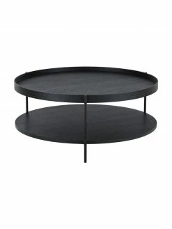 Westwing Collection Table basse ronde noire Renee, Ø 90 x haut. 39 cm