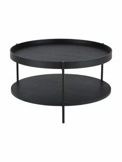 Westwing Collection Table basse ronde noire Renee, Ø 69 x haut. 39 cm