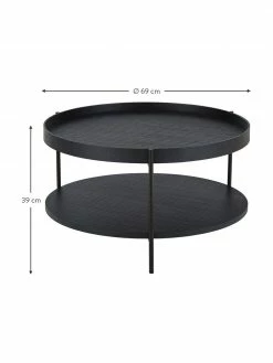 Westwing Collection Table basse ronde noire Renee, Ø 69 x haut. 39 cm -furniture Soldes Table basse ronde noire Renee 8