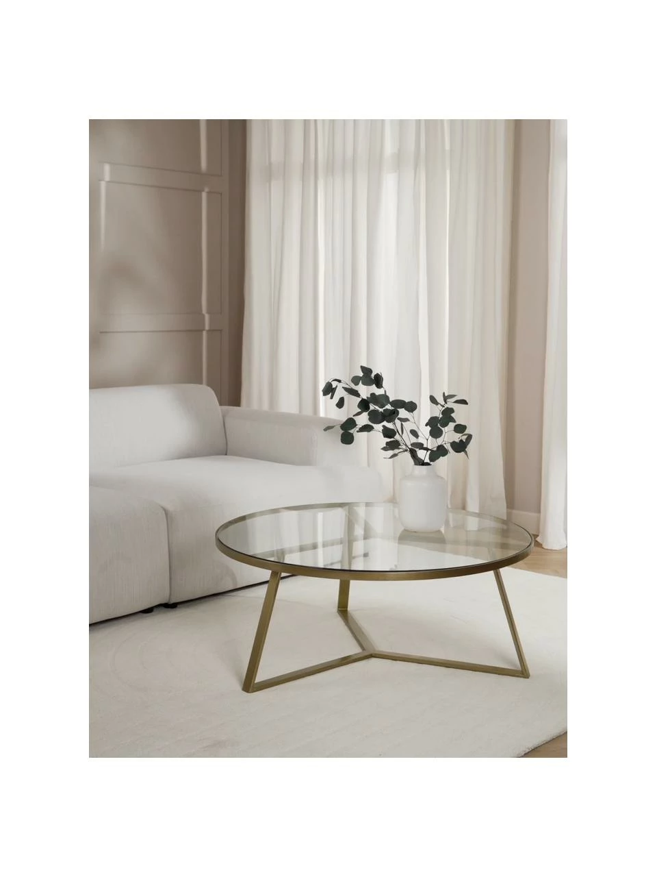 Westwing Collection Table basse ronde plateau en verre Fortunata, Ø 100 x haut. 40 cm 2 Westwing Collection Table basse ronde plateau en verre Fortunata, Ø 100 x haut. 40 cm – Image 2