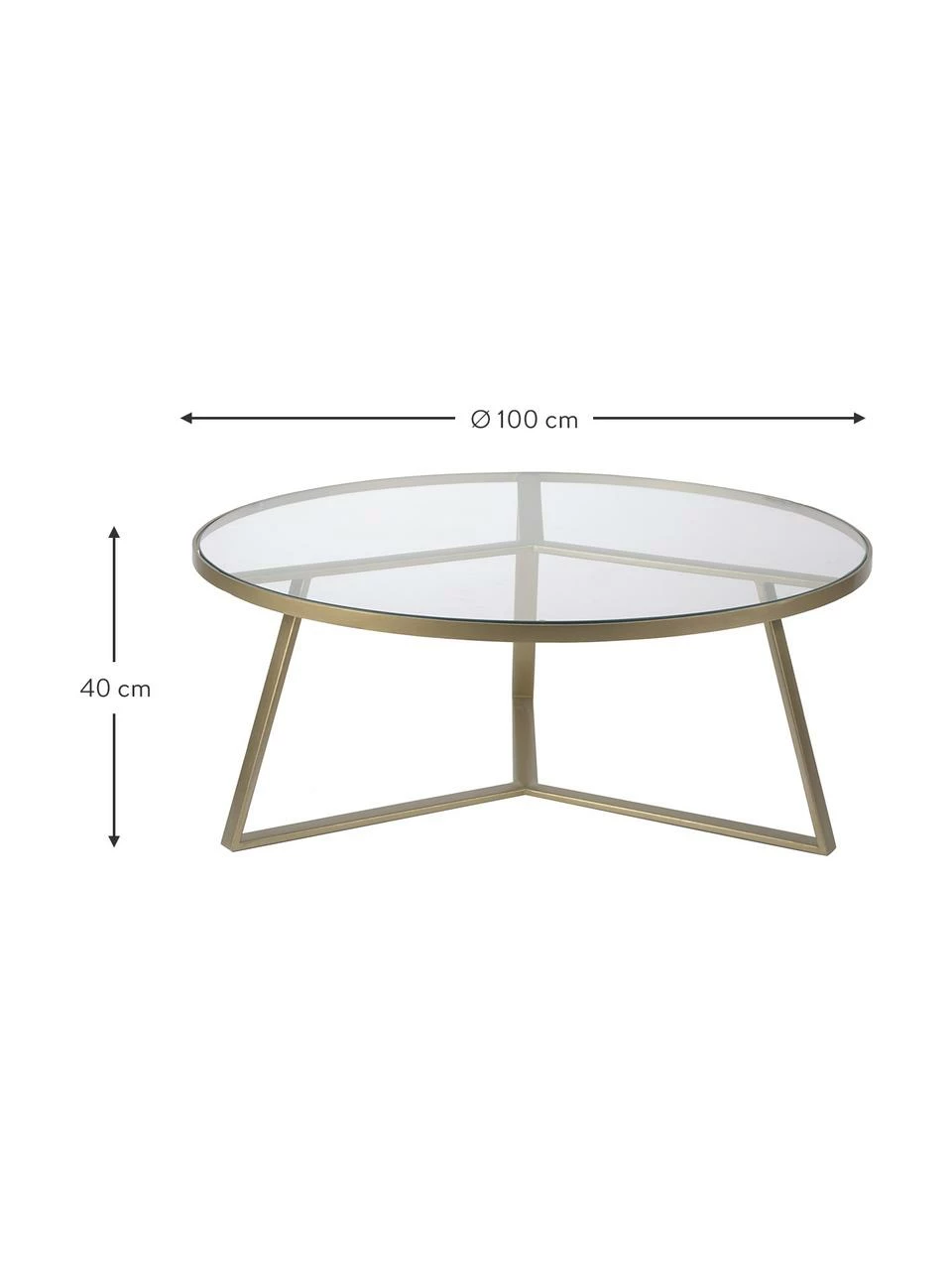 Westwing Collection Table basse ronde plateau en verre Fortunata, Ø 100 x haut. 40 cm 3 Westwing Collection Table basse ronde plateau en verre Fortunata, Ø 100 x haut. 40 cm – Image 3
