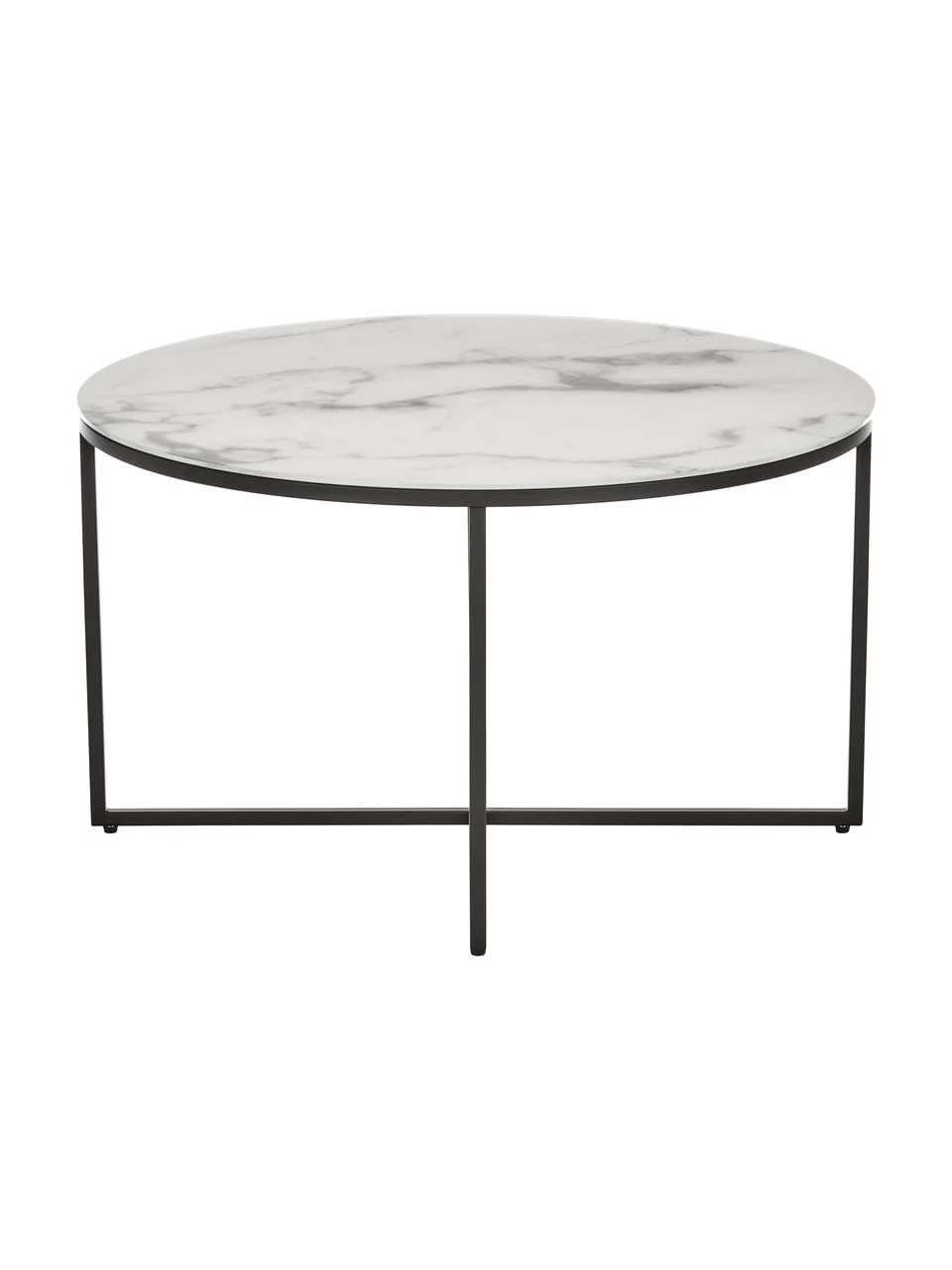 Westwing Collection Table basse ronde verre aspect marbre Antigua, Ø 80 x haut. 45 cm 5 Westwing Collection Table basse ronde verre aspect marbre Antigua, Ø 80 x haut. 45 cm – Image 5