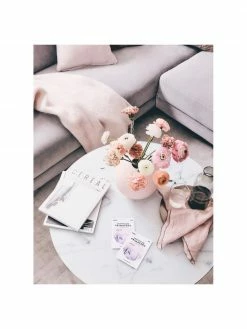 Westwing Collection Table basse ronde verre aspect marbre Antigua, Ø 80 x haut. 45 cm -furniture Soldes Table basse ronde verre aspect marbre Antigua 2