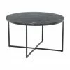 Westwing Collection Table basse ronde verre aspect marbre Antigua, Ø 80 x haut. 45 cm