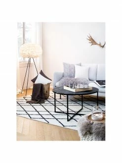 Westwing Collection Table basse ronde verre aspect marbre Antigua, Ø 80 x haut. 45 cm -furniture Soldes Table basse ronde verre aspect marbre Antigua 26