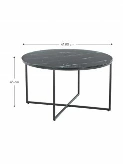 Westwing Collection Table basse ronde verre aspect marbre Antigua, Ø 80 x haut. 45 cm -furniture Soldes Table basse ronde verre aspect marbre Antigua 27