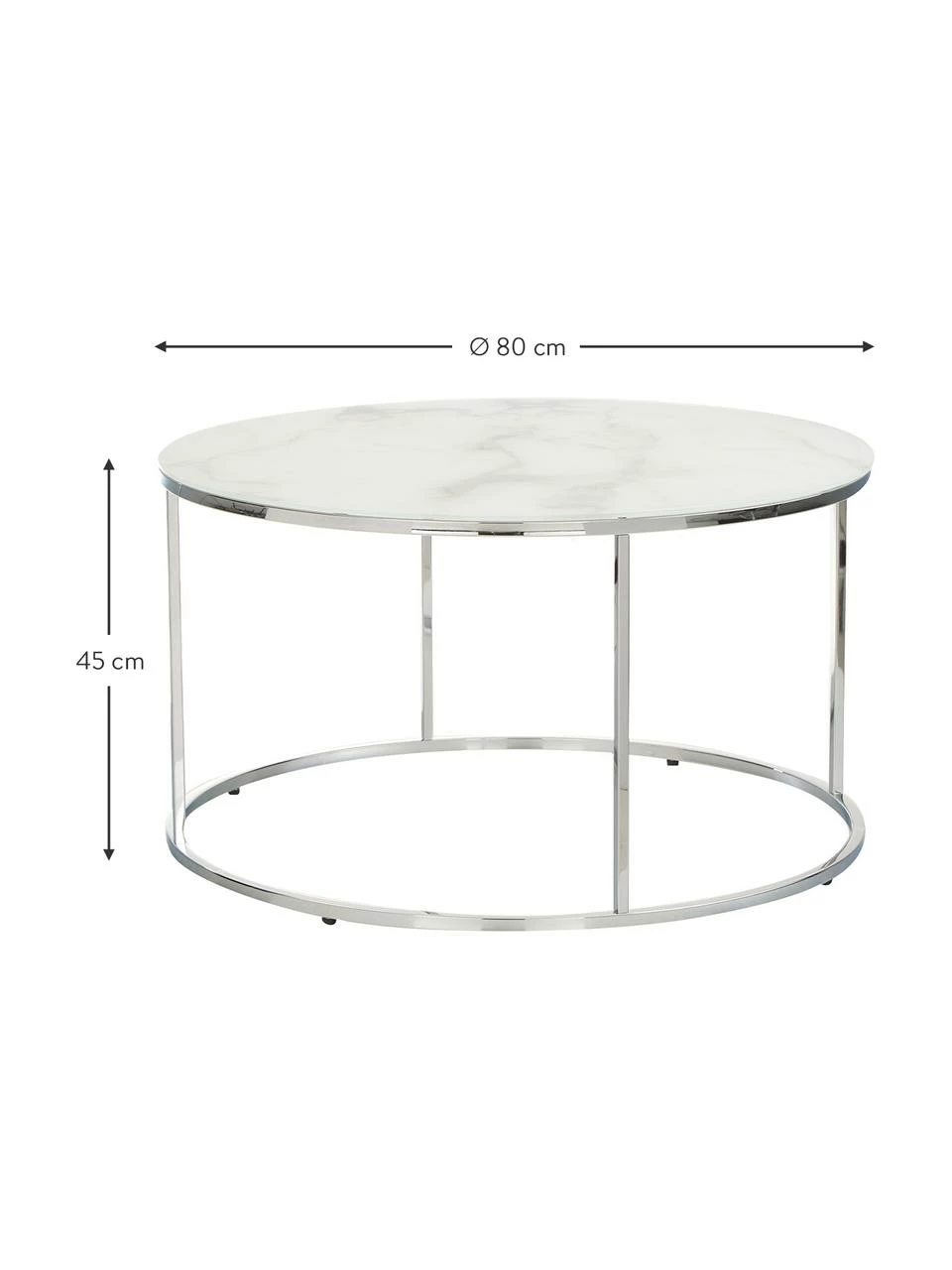 Westwing Collection Table basse ronde verre aspect marbre Antigua, Ø 80 x haut. 45 cm 3 Westwing Collection Table basse ronde verre aspect marbre Antigua, Ø 80 x haut. 45 cm – Image 3