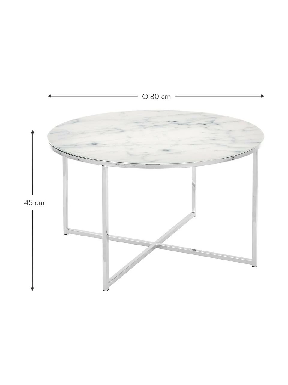 Westwing Collection Table basse ronde verre aspect marbre Antigua, Ø 80 x haut. 45 cm 3 Westwing Collection Table basse ronde verre aspect marbre Antigua, Ø 80 x haut. 45 cm – Image 3