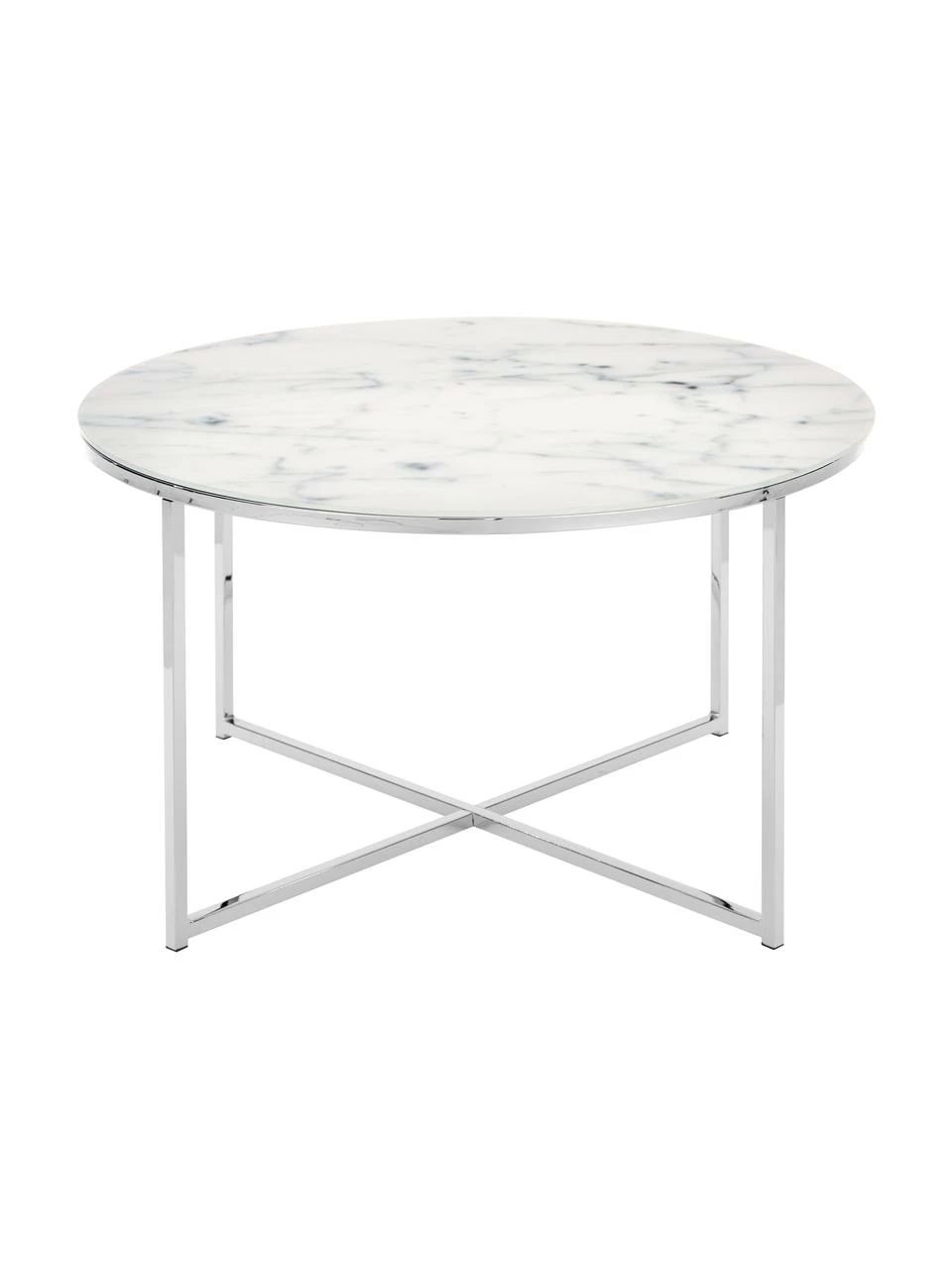 Westwing Collection Table basse ronde verre aspect marbre Antigua, Ø 80 x haut. 45 cm 4 Westwing Collection Table basse ronde verre aspect marbre Antigua, Ø 80 x haut. 45 cm – Image 4