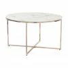 Westwing Collection Table basse ronde verre aspect marbre Antigua, Ø 80 x haut. 45 cm