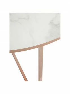 Westwing Collection Table basse ronde verre aspect marbre Antigua, Ø 80 x haut. 45 cm -furniture Soldes Table basse ronde verre aspect marbre Antigua 47