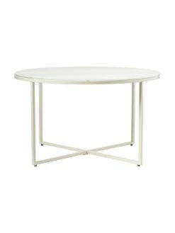 Westwing Collection Table basse ronde verre aspect travertin Antigua, Ø 80 x haut. 45 cm