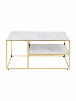 Table basse verre marbré Alisma, larg. 90 x haut. 45 cm -furniture Soldes Table basse verre marbre Alisma 3