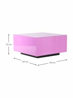 HKliving Table basse verre miroir rose Block, larg. 60 x haut. 32 cm 7 HKliving Table basse verre miroir rose Block, larg. 60 x haut. 32 cm -furniture Soldes Table basse verre miroir rose Block 2