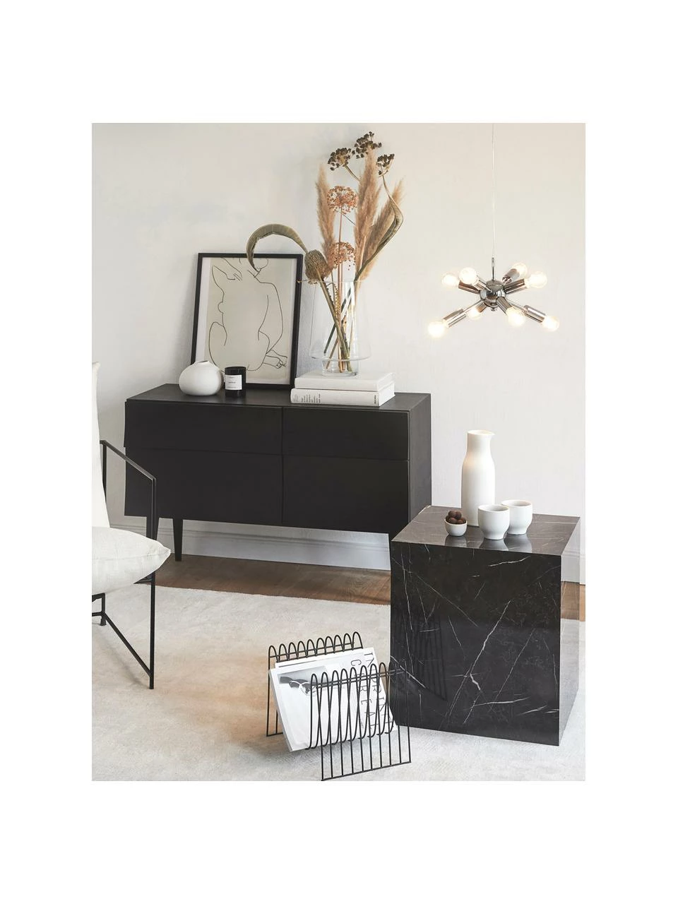 Westwing Collection Table d'appoint aspect marbre Lesley, larg. 45 x haut. 50 cm 2 Westwing Collection Table d'appoint aspect marbre Lesley, larg. 45 x haut. 50 cm – Image 2