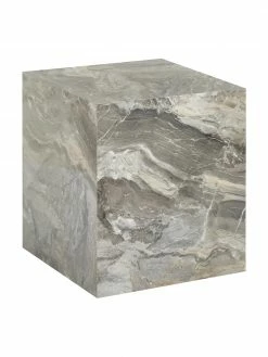 Westwing Collection Table d'appoint aspect marbre Lesley, larg. 45 x haut. 50 cm