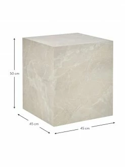 Westwing Collection Table d'appoint aspect travertin Lesley, larg. 45 x haut. 50 cm -furniture Soldes Table dappoint aspect travertin Lesley 2