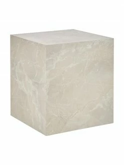 Westwing Collection Table d'appoint aspect travertin Lesley, larg. 45 x haut. 50 cm