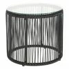 Westwing Collection Table d'appoint avec noire plateau en verre Bahia, Ø 50 x haut. 45 cm