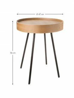 Zuiver Table d'appoint avec plateau amovible Oak Tray, Ø 47 x haut. 56 cm -furniture Soldes Table dappoint avec plateau amovible Oak Tray 2
