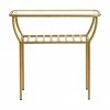 Nordal Table d'appoint avec plateau en verre Maeve, larg. 50 x haut. 45 cm