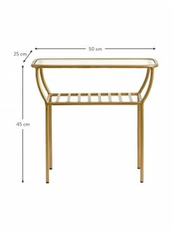 Nordal Table d'appoint avec plateau en verre Maeve, larg. 50 x haut. 45 cm -furniture Soldes Table dappoint avec plateau en verre Maeve 2