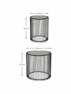 Kare Design Table d'appoint avec plateau en verre Wire, 2 élém., Lot de différentes tailles 6 Kare Design Table d'appoint avec plateau en verre Wire, 2 élém., Lot de différentes tailles -furniture Soldes Table dappoint avec plateau en verre Wire 2 elem 2