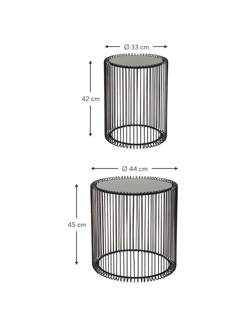 Kare Design Table d'appoint avec plateau en verre Wire, 2 élém., Lot de différentes tailles 3 Kare Design Table d'appoint avec plateau en verre Wire, 2 élém., Lot de différentes tailles – Image 3