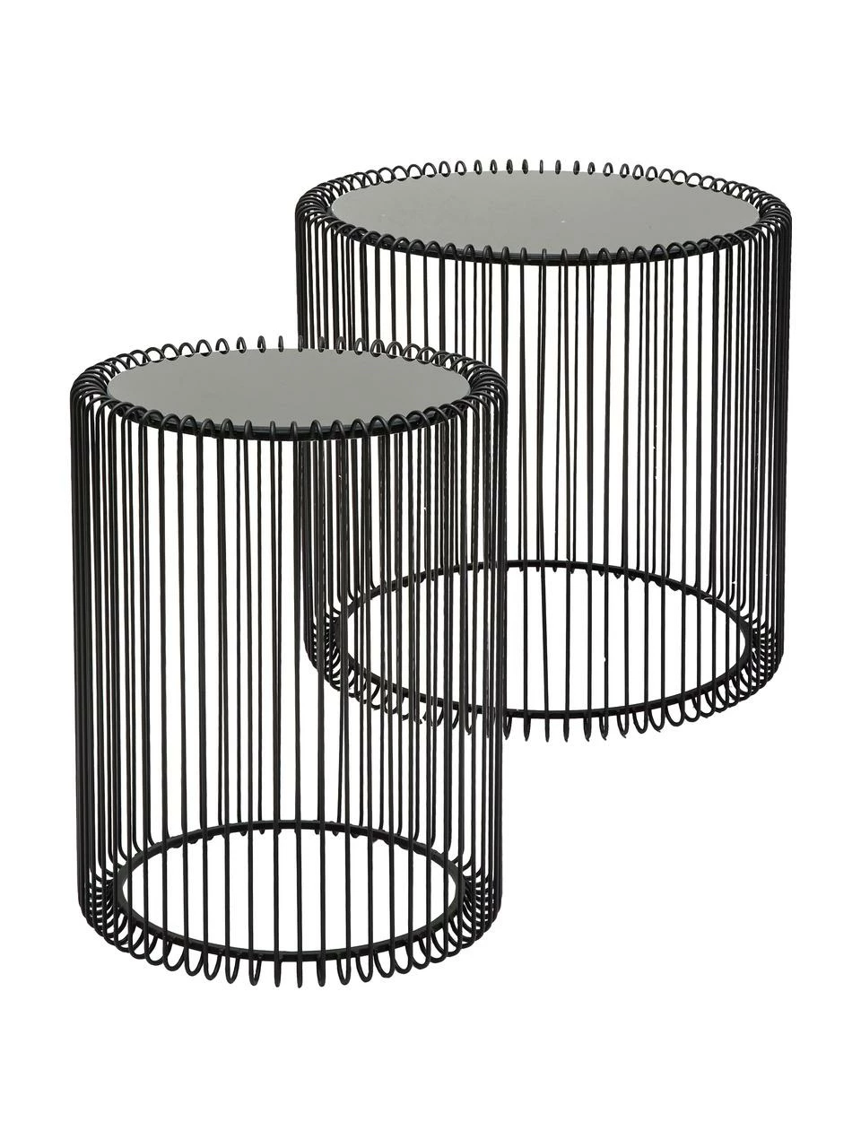 Kare Design Table d'appoint avec plateau en verre Wire, 2 élém., Lot de différentes tailles 1 Kare Design Table d'appoint avec plateau en verre Wire, 2 élém., Lot de différentes tailles