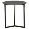 Table d'appoint avec plateau en verre noir Raeam, Ø 50 x haut. 50 cm
