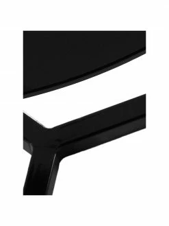 Table d'appoint avec plateau en verre noir Raeam, Ø 50 x haut. 50 cm -furniture Soldes Table dappoint avec plateau en verre noir Raeam 3