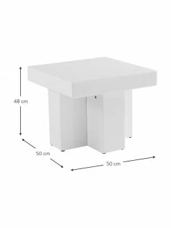 Table d'appoint blanc Crozz, larg. 50 x haut. 48 cm -furniture Soldes Table dappoint blanc Crozz 2