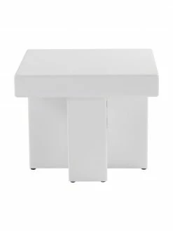 Table d'appoint blanc Crozz, larg. 50 x haut. 48 cm -furniture Soldes Table dappoint blanc Crozz 3