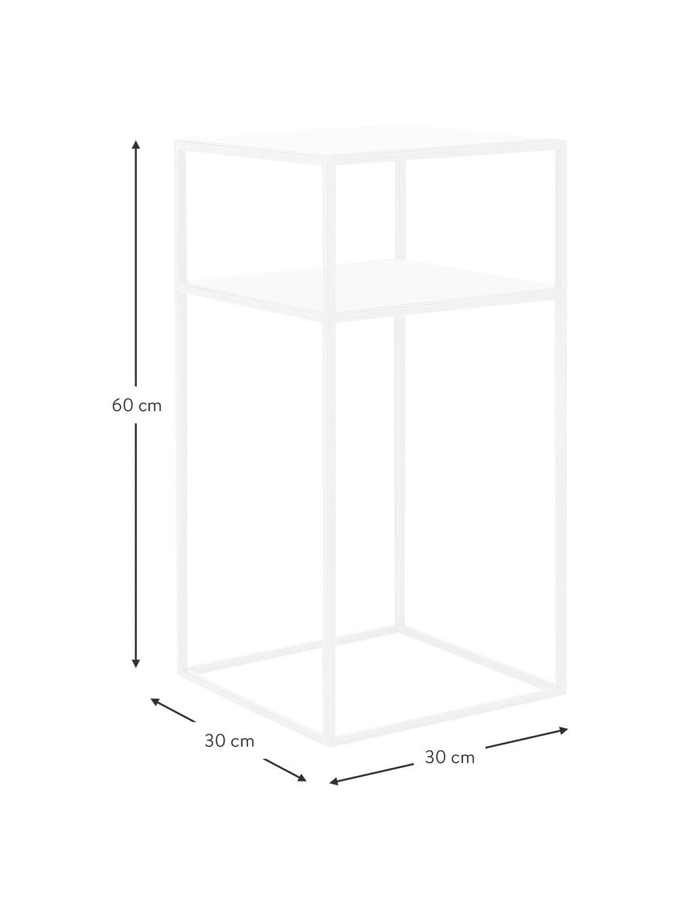 Table d'appoint blanche en métal Tensio, larg. 30 x prof. 30 cm 3 Table d'appoint blanche en métal Tensio, larg. 30 x prof. 30 cm – Image 3