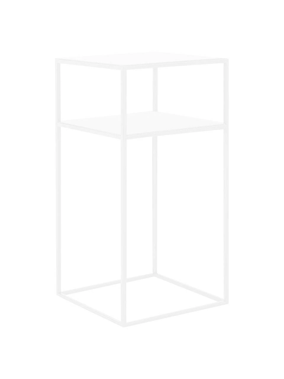 Table d'appoint blanche en métal Tensio, larg. 30 x prof. 30 cm 1 Table d'appoint blanche en métal Tensio, larg. 30 x prof. 30 cm