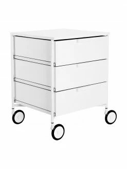 Kartell Table d'appoint blanche sur roulettes Mobil, larg. 49 x haut. 63 cmSeulement 1 produit disponible