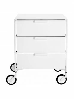 Kartell Table d'appoint blanche sur roulettes Mobil, larg. 49 x haut. 63 cmSeulement 1 produit disponible -furniture Soldes Table dappoint blanche sur roulettes Mobil 3
