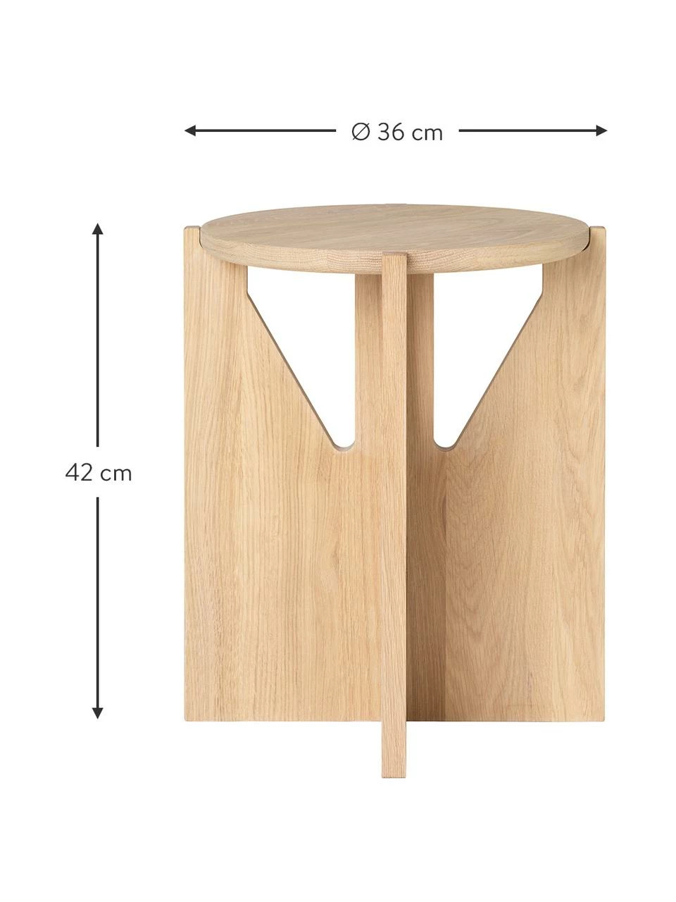 Table d'appoint bois de chêne Future, Ø 36 x haut. 42 cm 4 Table d'appoint bois de chêne Future, Ø 36 x haut. 42 cm – Image 4