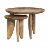 Table d'appoint bois de manguier Ella, 2 élém., Lot de différentes tailles
