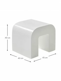 Table d'appoint bois de manguier blanc Lucie, larg. 45 x haut. 40 cmDisponibilité limitée -furniture Soldes Table dappoint bois de manguier blanc Lucie 2