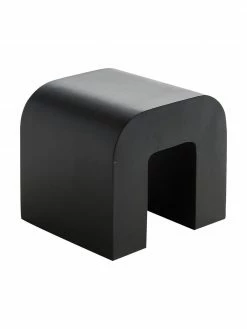 Table d'appoint bois de manguier noir Lucie, larg. 45 x haut. 40 cm