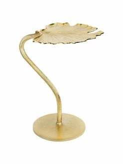 &k amsterdam Table d'appoint couleur dorée Ginkgo, larg. 56 x haut. 44 cm