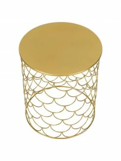 Table d'appoint dorée art déco River, Ø 41 x haut. 50 cm -furniture Soldes Table dappoint doree art deco River 3